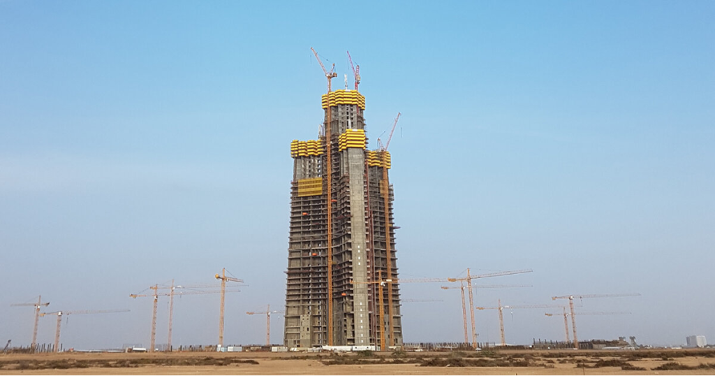 برج در حال ساخت مرکز تجارت جهانی جده 