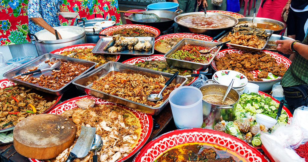 تصویری از غذاهای خیابانی تایلند